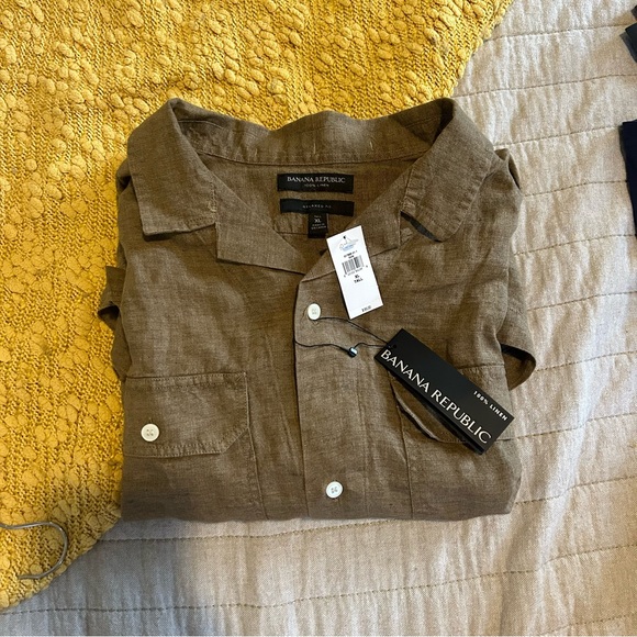 NWT Banana Republic Expedition Untucked Linen Shirt XLT - Picture 4 of 8